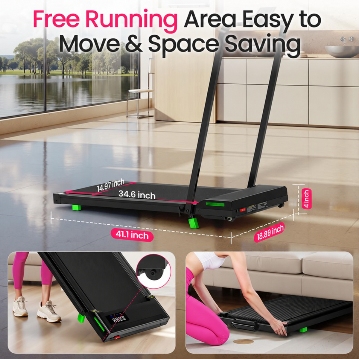 AvenloFit Under Desk Treadmill with 6% Incline and brushless Motor