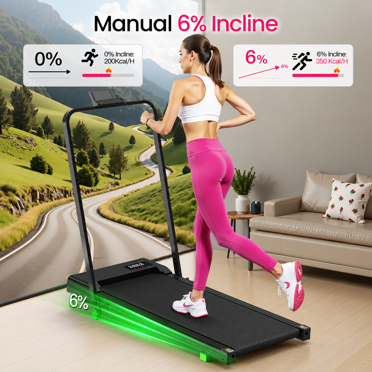 AvenloFit Under Desk Treadmill with 6% Incline and brushless Motor