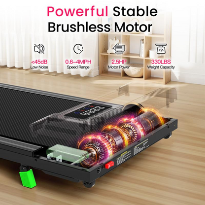 AvenloFit Under Desk Treadmill with 6% Incline and brushless Motor